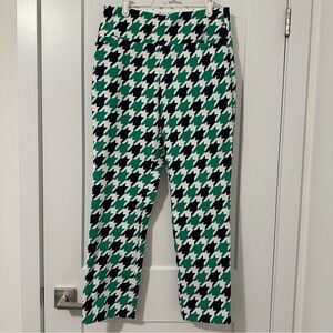 Swing Control Green Blue White Hopscotch Print Golf Trouser Pants Size 10 Womens